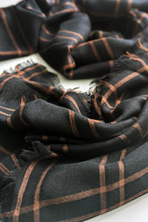 Black Cotton Check Scarf - Genevieve's Wardrobe